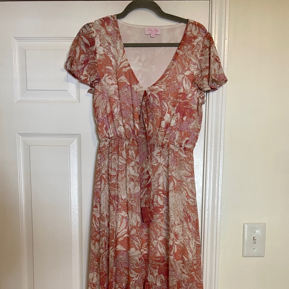 Pink Floral High Low Dress